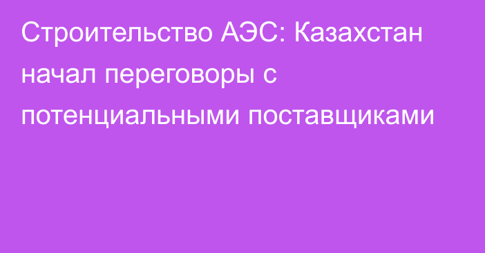 Строительство АЭС: Казахстан начал переговоры с потенциальными поставщиками