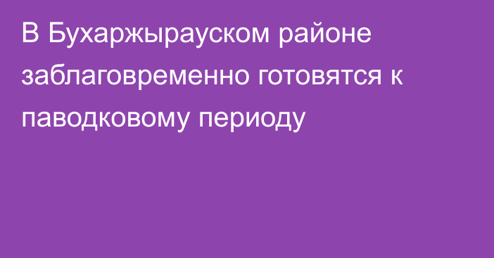 В Бухаржырауском районе заблаговременно готовятся к паводковому периоду