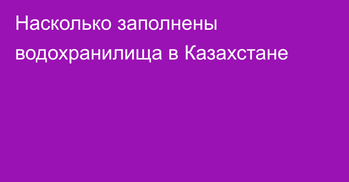 Насколько заполнены водохранилища в Казахстане