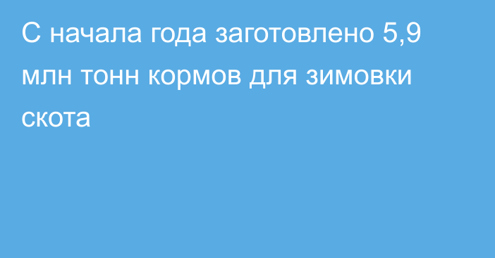 С начала года заготовлено 5,9 млн тонн кормов для зимовки скота