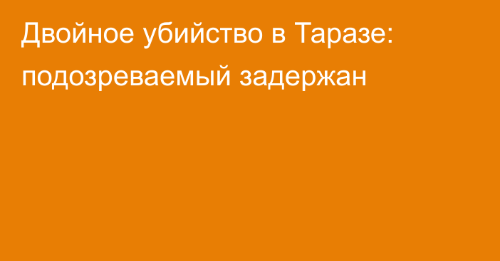 Двойное убийство в Таразе: подозреваемый задержан