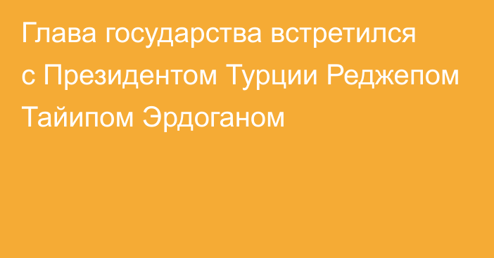 Глава государства встретился с Президентом Турции Реджепом Тайипом Эрдоганом