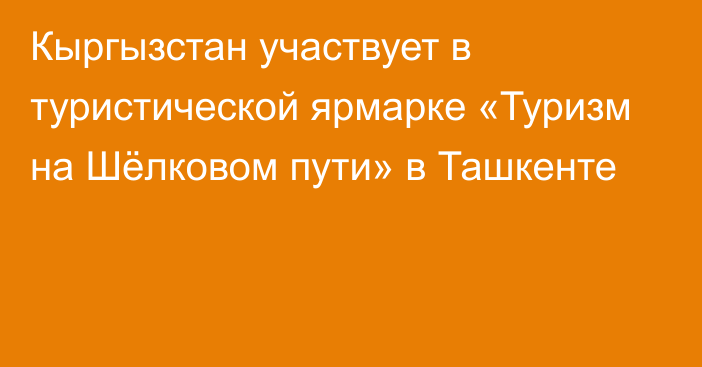 Кыргызстан участвует в туристической ярмарке «Туризм на Шёлковом пути» в Ташкенте