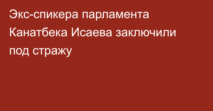 Экс-спикера парламента Канатбека Исаева заключили под стражу