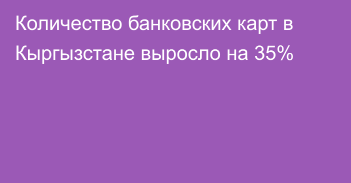 Количество банковских карт в Кыргызстане выросло на 35%