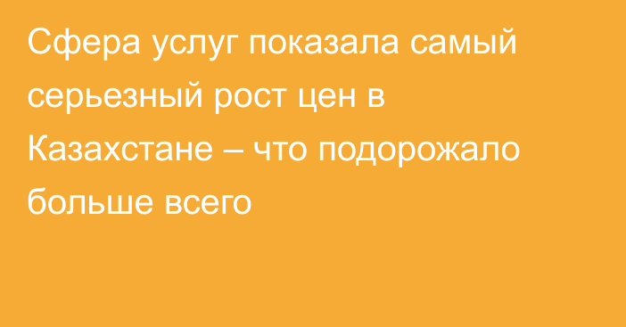 Сфера услуг показала самый серьезный рост цен в Казахстане – что подорожало больше всего