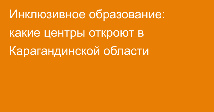 Инклюзивное образование: какие центры откроют в Карагандинской области