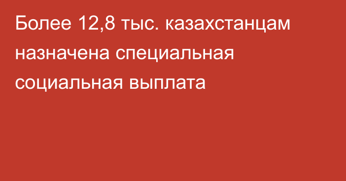 Более 12,8 тыс. казахстанцам назначена специальная социальная выплата