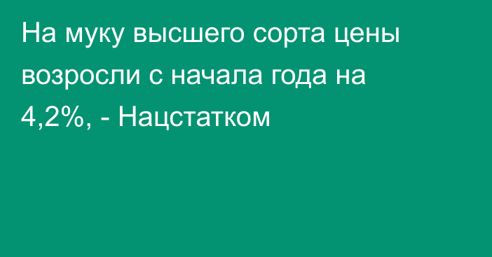 На муку высшего сорта цены возросли с начала года на 4,2%, - Нацстатком