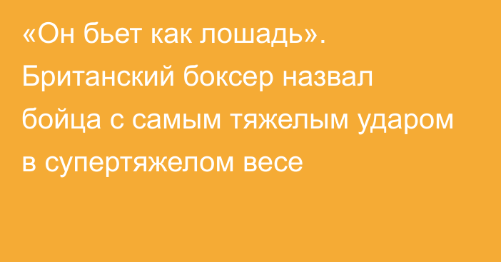 «Он бьет как лошадь». Британский боксер назвал бойца с самым тяжелым ударом в супертяжелом весе