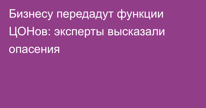 Бизнесу передадут функции ЦОНов: эксперты высказали опасения