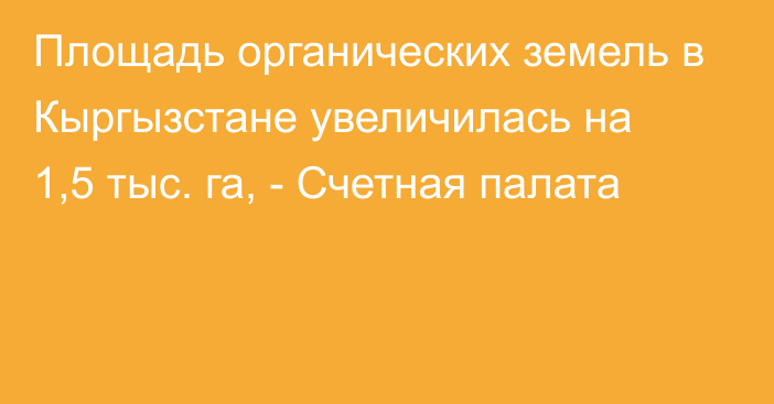 Площадь органических земель в Кыргызстане увеличилась на 1,5 тыс. га, - Счетная палата