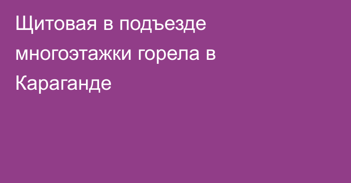 Щитовая в подъезде многоэтажки горела в Караганде