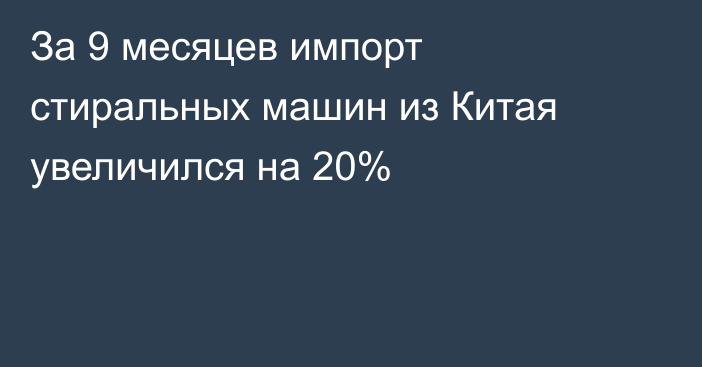 За 9 месяцев импорт стиральных машин из Китая увеличился на 20%