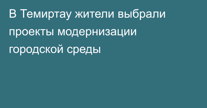 В Темиртау жители выбрали проекты модернизации городской среды