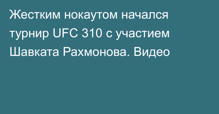 Жестким нокаутом начался турнир UFC 310 с участием Шавката Рахмонова. Видео