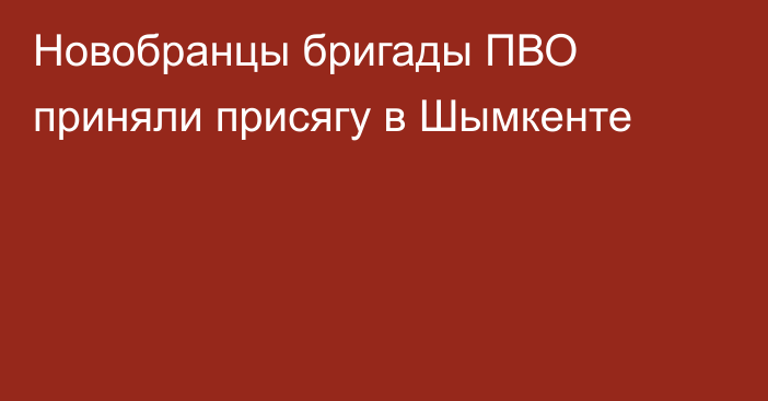 Новобранцы бригады ПВО приняли присягу в Шымкенте