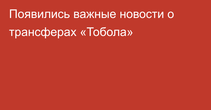 Появились важные новости о трансферах «Тобола»