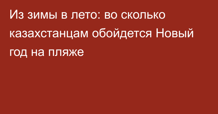 Из зимы в лето: во сколько казахстанцам обойдется Новый год на пляже