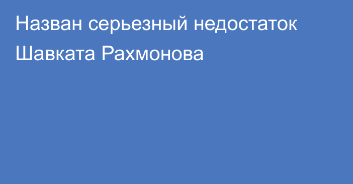 Назван серьезный недостаток Шавката Рахмонова