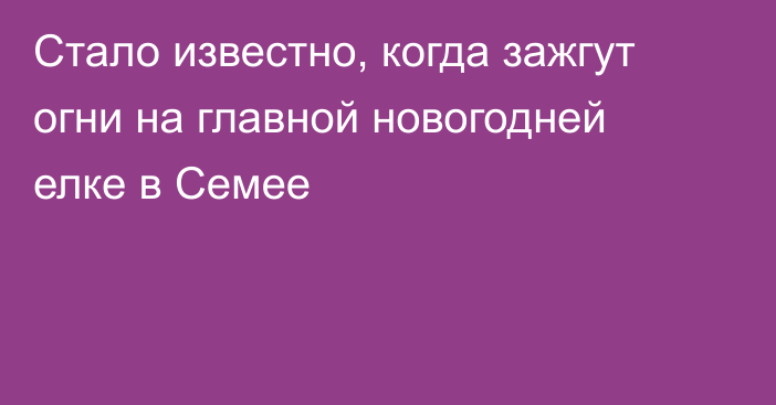 Стало известно, когда зажгут огни на главной новогодней елке в Семее