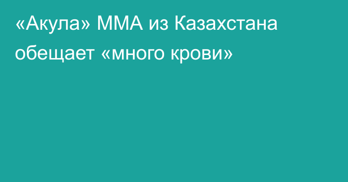 «Акула» ММА из Казахстана обещает «много крови»