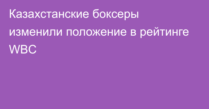 Казахстанские боксеры изменили положение в рейтинге WBC