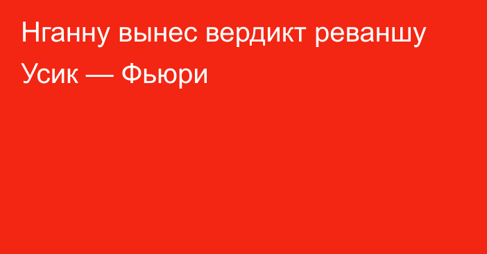 Нганну вынес вердикт реваншу Усик — Фьюри