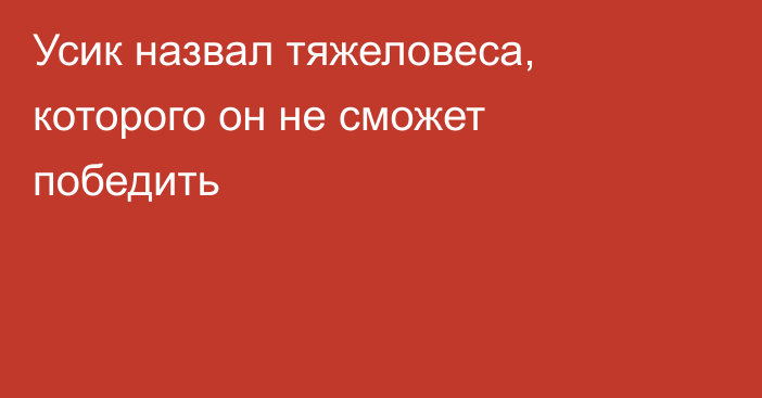 Усик назвал тяжеловеса, которого он не сможет победить