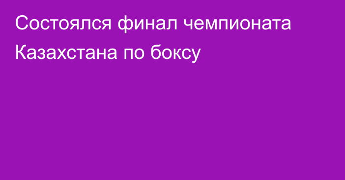 Состоялся финал чемпионата Казахстана по боксу