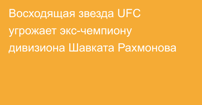 Восходящая звезда UFC угрожает экс-чемпиону дивизиона Шавката Рахмонова