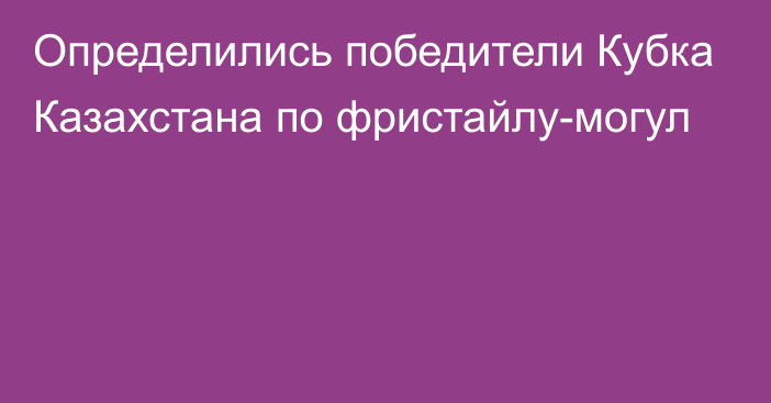 Определились победители Кубка Казахстана по фристайлу-могул