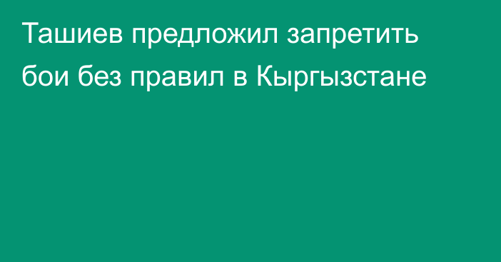 Ташиев предложил запретить бои без правил в Кыргызстане