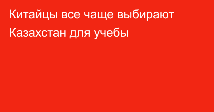 Китайцы все чаще выбирают Казахстан для учебы