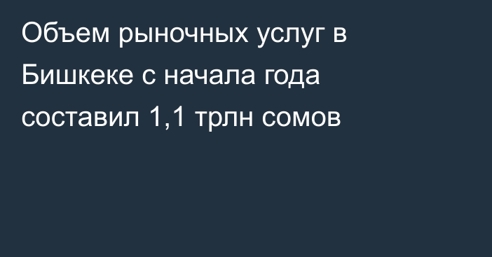 Объем рыночных услуг в Бишкеке с начала года составил 1,1 трлн сомов