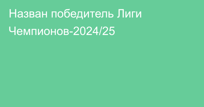 Назван победитель Лиги Чемпионов-2024/25