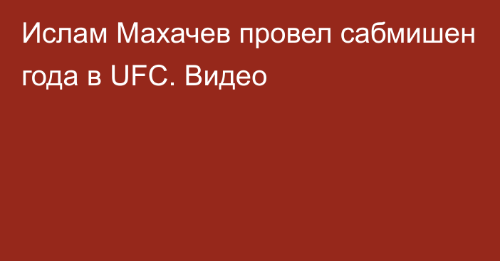 Ислам Махачев провел сабмишен года в UFC. Видео