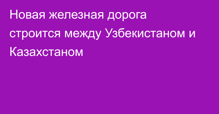 Новая железная дорога строится между Узбекистаном и Казахстаном