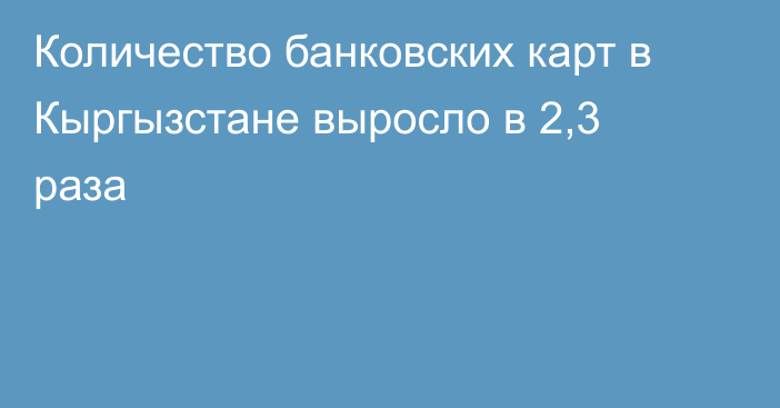 Количество банковских карт в Кыргызстане выросло в 2,3 раза