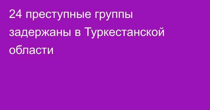 24 преступные группы задержаны в Туркестанской области