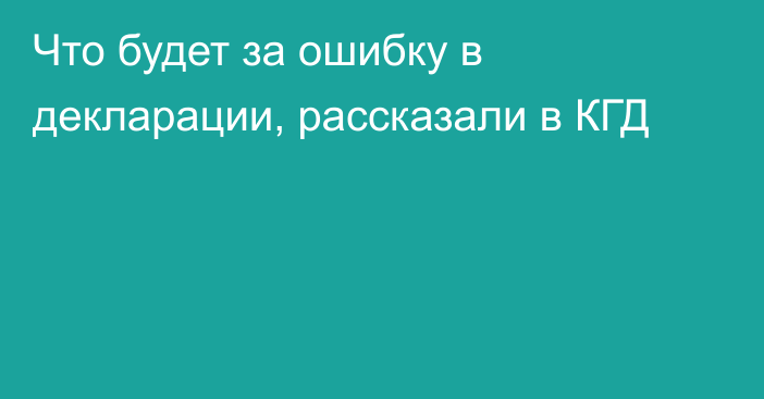 Что будет за ошибку в декларации, рассказали в КГД