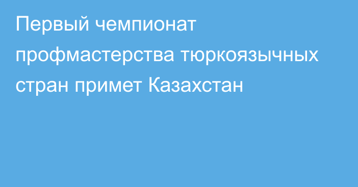 Первый чемпионат профмастерства тюркоязычных стран примет Казахстан