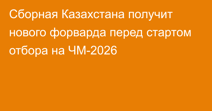 Сборная Казахстана получит нового форварда перед стартом отбора на ЧМ-2026