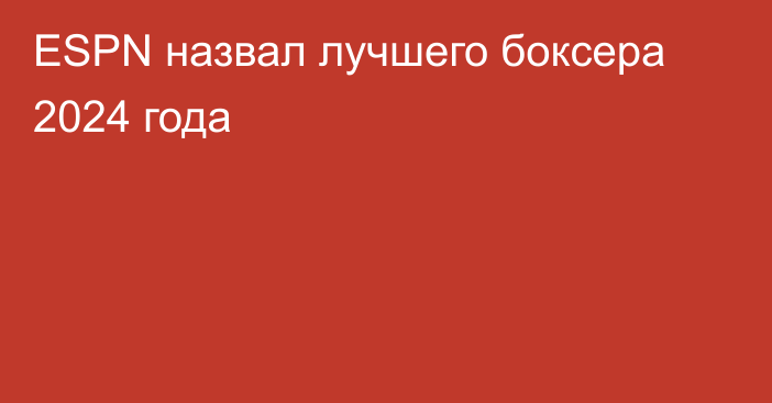 ESPN назвал лучшего боксера 2024 года