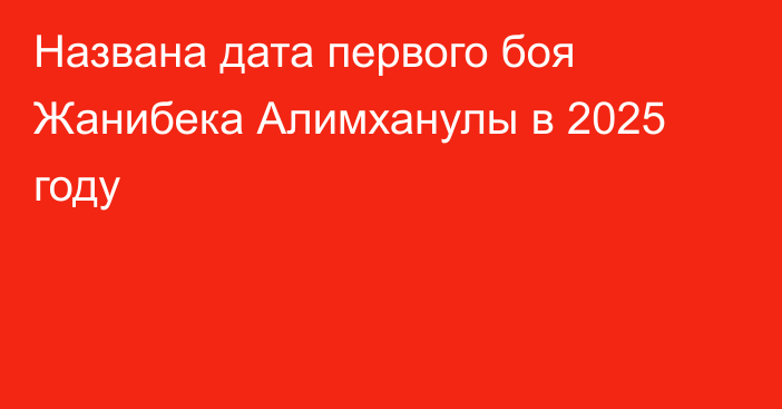 Названа дата первого боя Жанибека Алимханулы в 2025 году