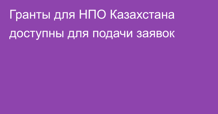 Гранты для НПО Казахстана доступны для подачи заявок