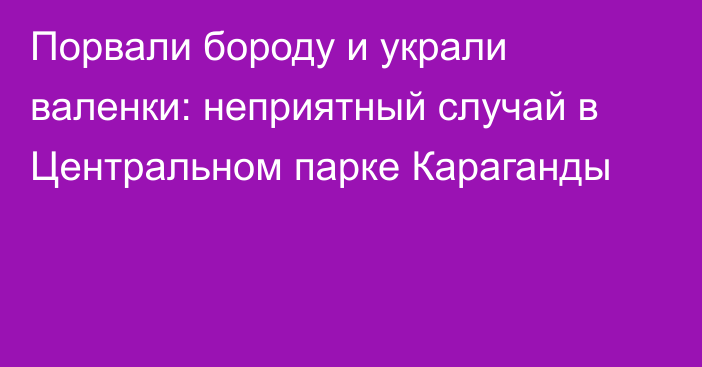 Порвали бороду и украли валенки: неприятный случай в Центральном парке Караганды