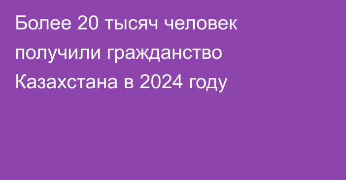 Более 20 тысяч человек получили гражданство Казахстана в 2024 году