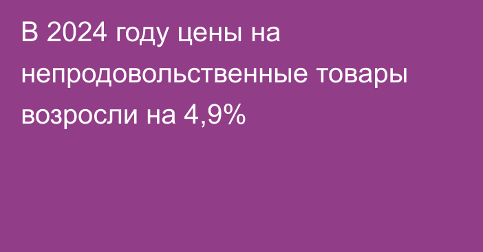 В 2024 году цены на непродовольственные товары возросли на 4,9%