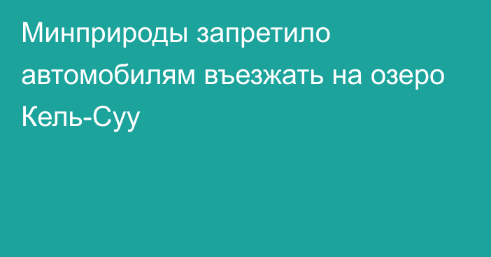 Минприроды запретило автомобилям въезжать на озеро Кель-Суу